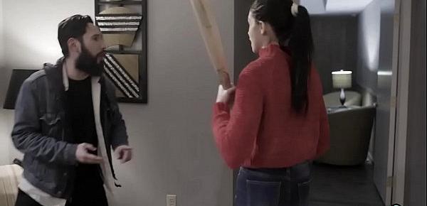  Paranoid teen bitch fucked roughly by a perv stranger